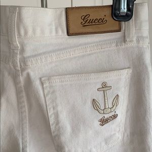 Gucci White Straight Leg Pants
